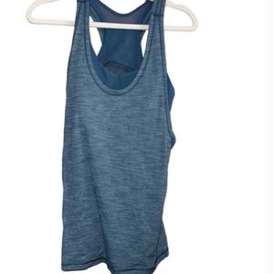 Lululemon Glide & Stride Tank Heathered Illuminight/Illuminight Blue Color Sz 6